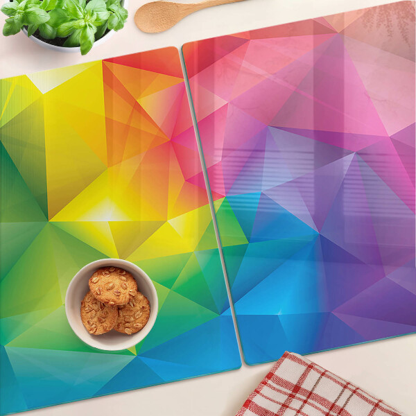 Üveg vágódeszka fényképpel Színes geometria a szivárvány árnyalataiban