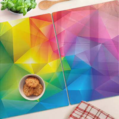 Üveg vágódeszka fényképpel Színes geometria a szivárvány árnyalataiban