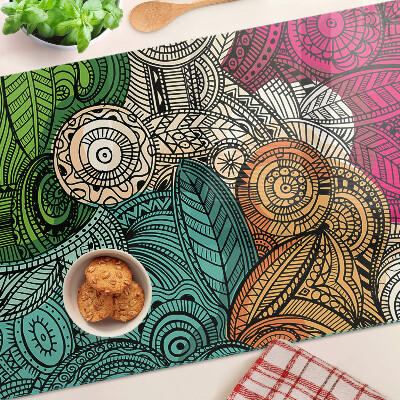 Üveg vágódeszka Mandala motívum színes mintákkal