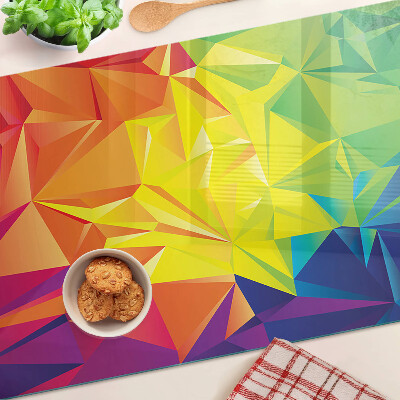 Edzett üveg vágódeszka Színes geometria