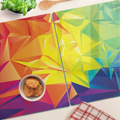 Edzett üveg vágódeszka Színes geometria