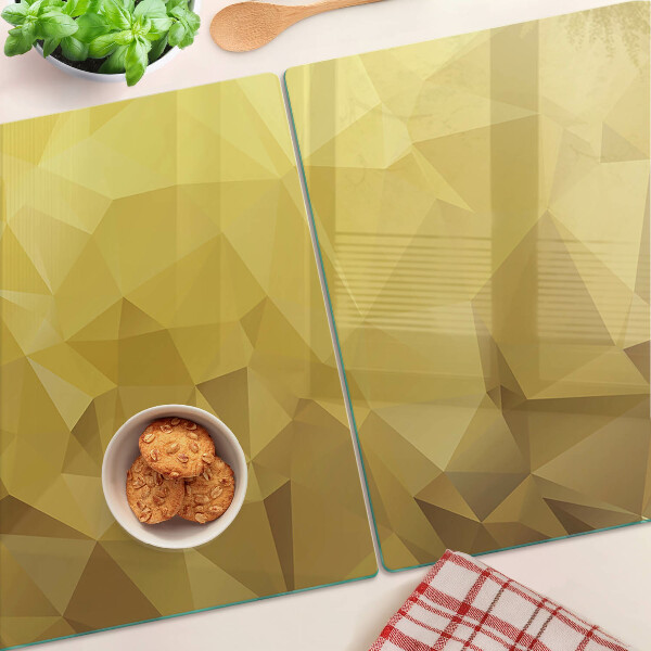 Edzett üveg vágódeszka Geometria arany árnyalatokban