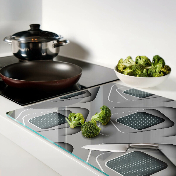 Üveg vágódeszka fényképpel Geometriai minták szürke árnyalatokban