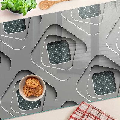 Üveg vágódeszka fényképpel Geometriai minták szürke árnyalatokban