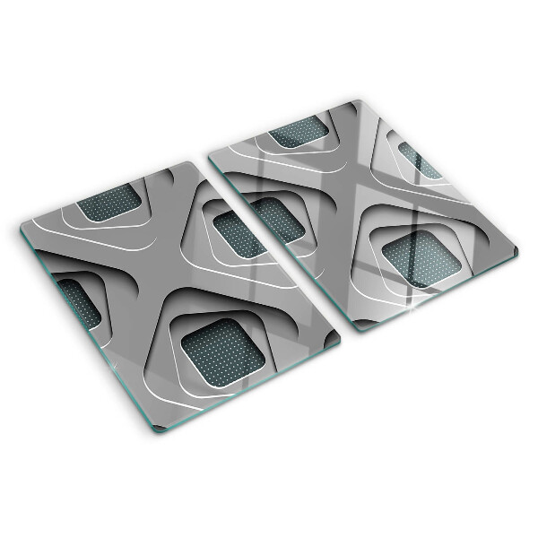Üveg vágódeszka fényképpel Geometriai minták szürke árnyalatokban