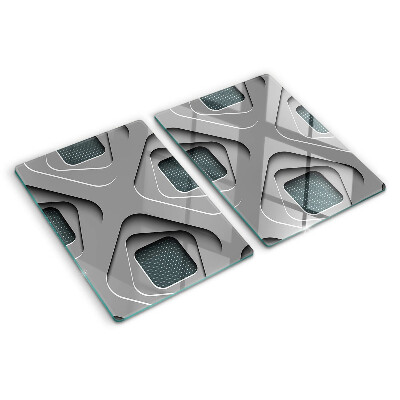 Üveg vágódeszka fényképpel Geometriai minták szürke árnyalatokban