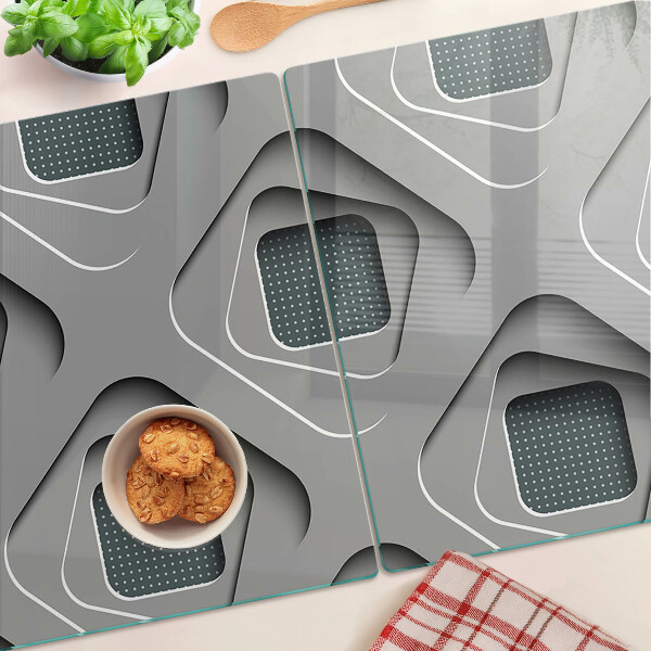 Üveg vágódeszka fényképpel Geometriai minták szürke árnyalatokban