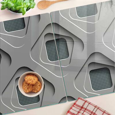 Üveg vágódeszka fényképpel Geometriai minták szürke árnyalatokban