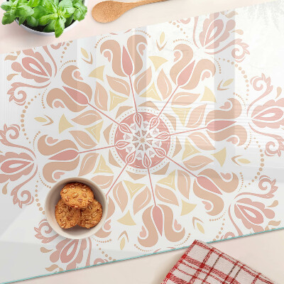 Üveg vágódeszka Mandala rózsaszín árnyalatokban