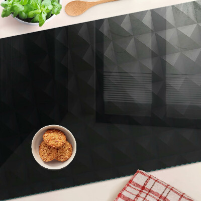 Üveg vágódeszka Geometrikus minták fekete árnyalatokban