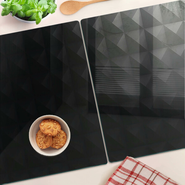Üveg vágódeszka Geometrikus minták fekete árnyalatokban