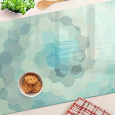 Üveg vágódeszka fényképpel Geometriai alakzatok kék árnyalatokban