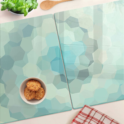 Üveg vágódeszka fényképpel Geometriai alakzatok kék árnyalatokban