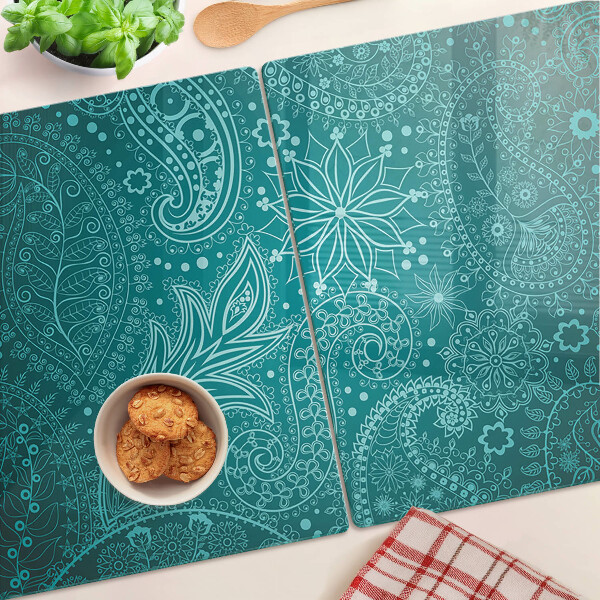 Üveg vágódeszka fényképpel Paisley minta