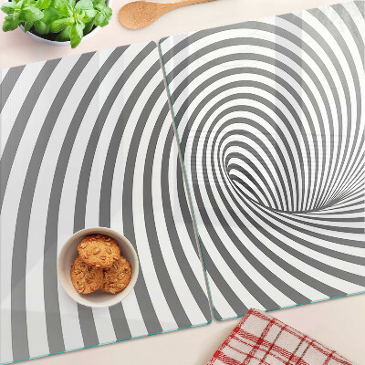Edzett üveg vágódeszka Optikai spirál motívum