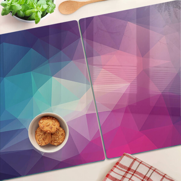 Üveg vágódeszka fényképpel Geometria rózsaszín és kék árnyalatokban