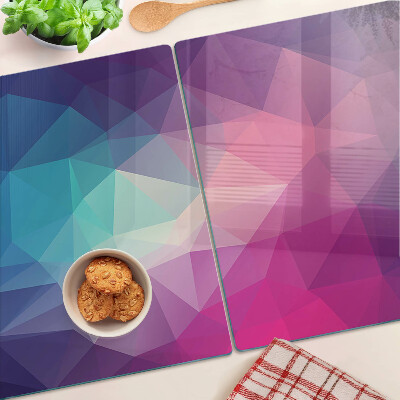 Üveg vágódeszka fényképpel Geometria rózsaszín és kék árnyalatokban