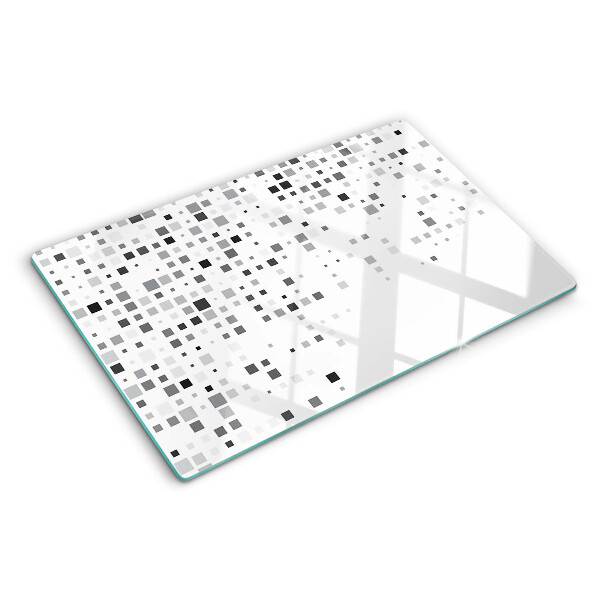 Edzett üveg vágódeszka Geometriai minták szürke árnyalatokban