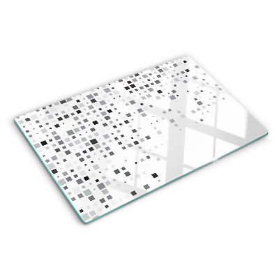 Edzett üveg vágódeszka Geometriai minták szürke árnyalatokban