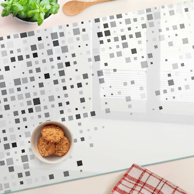 Edzett üveg vágódeszka Geometriai minták szürke árnyalatokban