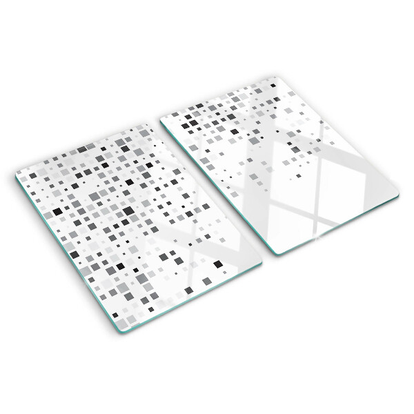 Edzett üveg vágódeszka Geometriai minták szürke árnyalatokban