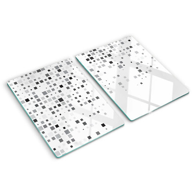 Edzett üveg vágódeszka Geometriai minták szürke árnyalatokban