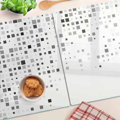 Edzett üveg vágódeszka Geometriai minták szürke árnyalatokban