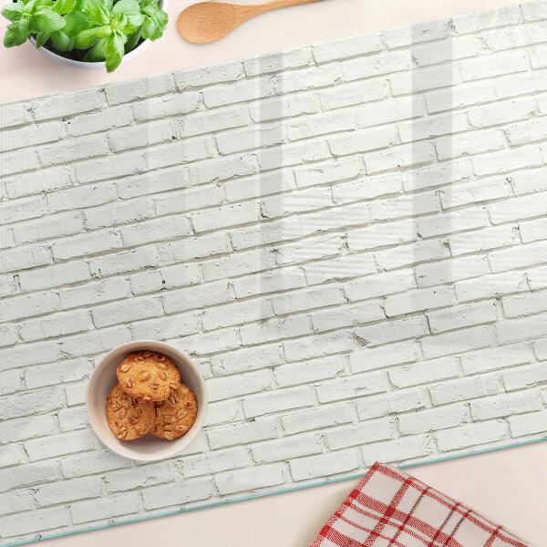 Üveg vágódeszka Fehér téglafal