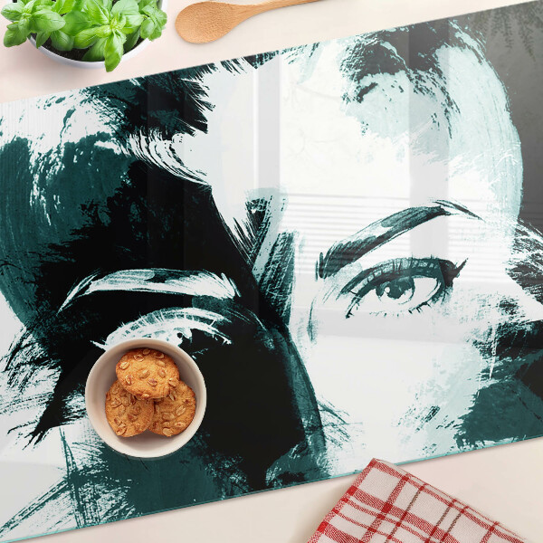 Üveg vágódeszka Absztrakt stílusú portré