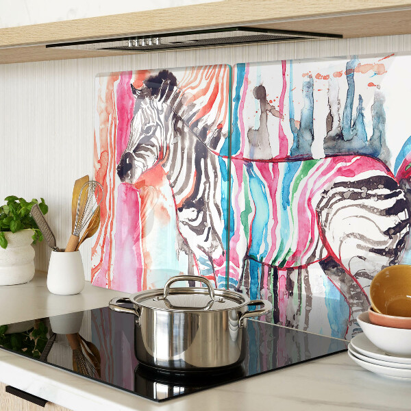 Üveg vágódeszka Zebra színes csíkokban