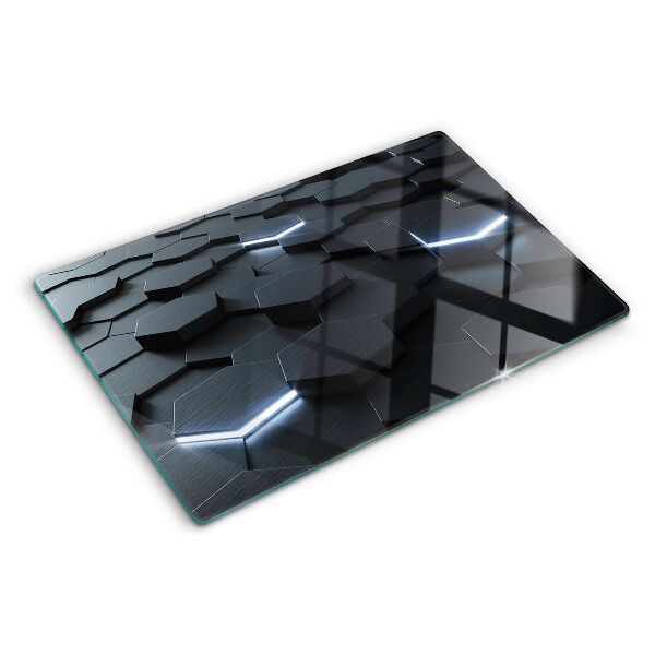 Üveg vágódeszka Hatszögletű minta 3D hatással