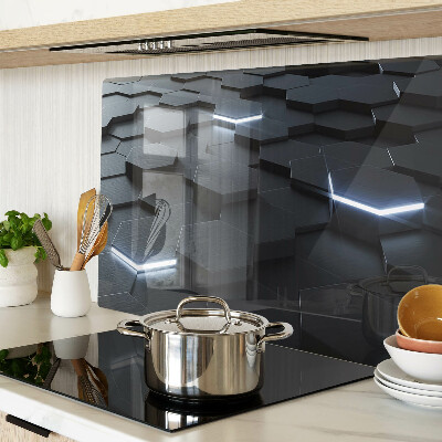Üveg vágódeszka Hatszögletű minta 3D hatással