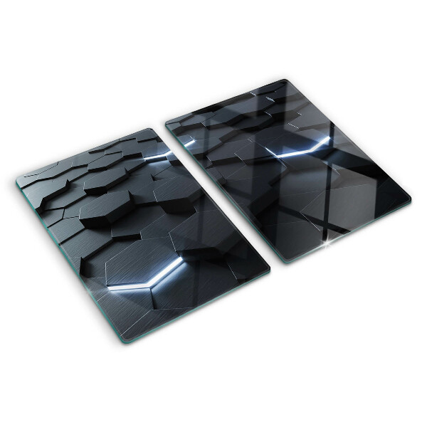 Üveg vágódeszka Hatszögletű minta 3D hatással