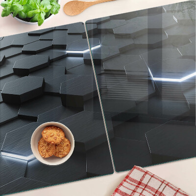 Üveg vágódeszka Hatszögletű minta 3D hatással