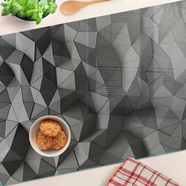 Edzett üveg vágódeszka Absztrakt geometrikus minta szürke árnyalatokban