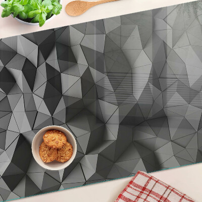 Edzett üveg vágódeszka Absztrakt geometrikus minta szürke árnyalatokban
