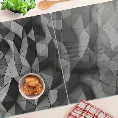 Edzett üveg vágódeszka Absztrakt geometrikus minta szürke árnyalatokban