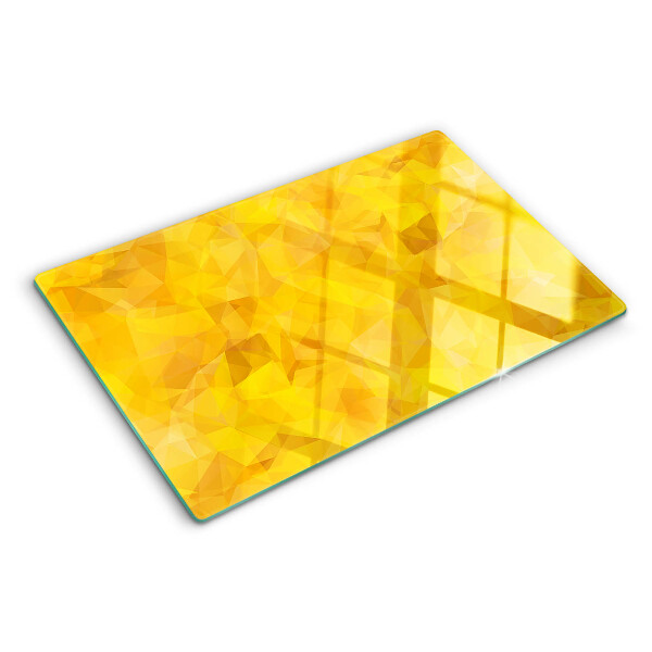 Üveg vágódeszka Sárga geometrikus mozaik