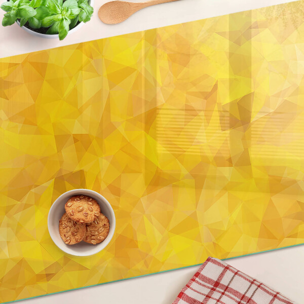 Üveg vágódeszka Sárga geometrikus mozaik
