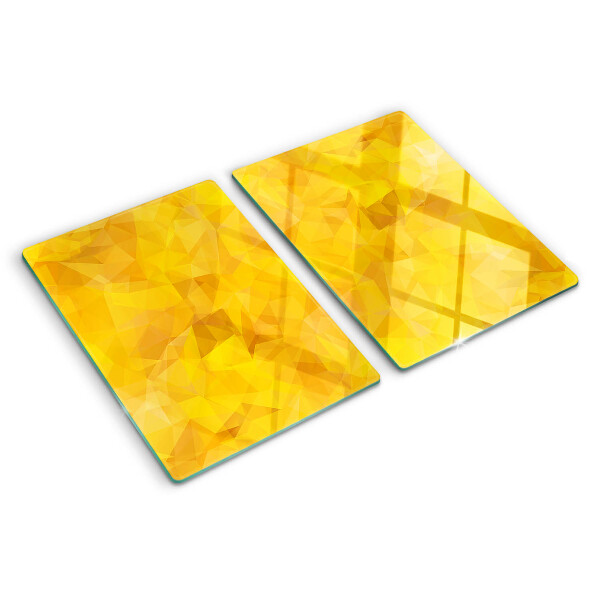 Üveg vágódeszka Sárga geometrikus mozaik