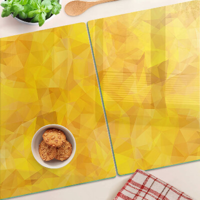 Üveg vágódeszka Sárga geometrikus mozaik