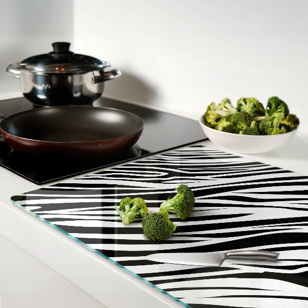 Üveg vágódeszka fényképpel Zebra minta
