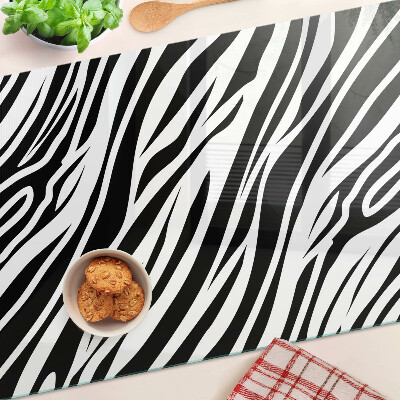 Üveg vágódeszka fényképpel Zebra minta