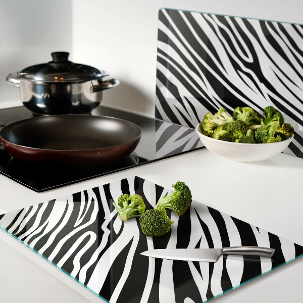 Üveg vágódeszka fényképpel Zebra minta