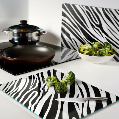 Üveg vágódeszka fényképpel Zebra minta