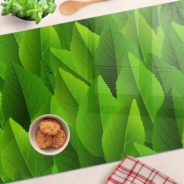 Üveg vágódeszka Zöld árnyalatú levelek