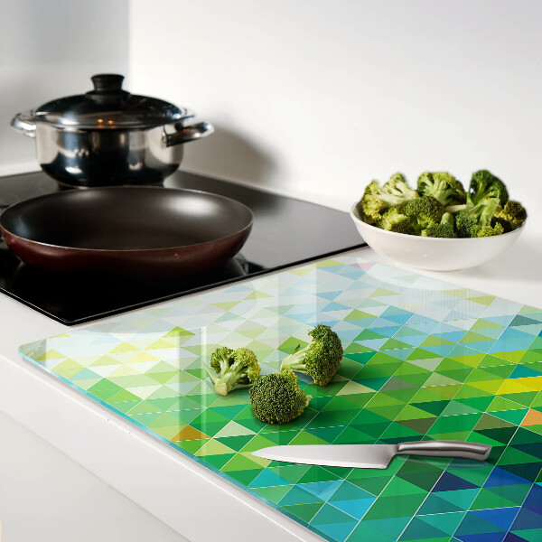 Üveg vágódeszka fényképpel A színes háromszögek geometriája