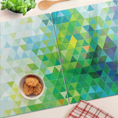 Üveg vágódeszka fényképpel A színes háromszögek geometriája