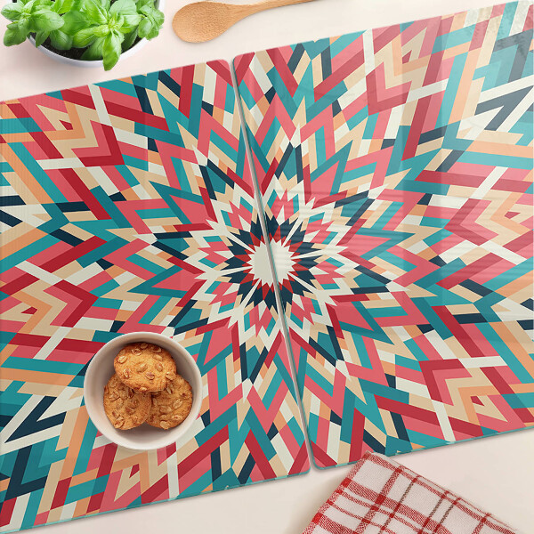 Üveg vágódeszka fényképpel Többszínű mandala