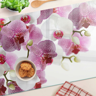 Edzett üveg vágódeszka Orchideák az ablak hátterében